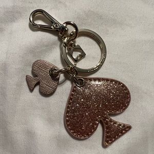 Stunning pink glitter Kate spade key fob / bag charm